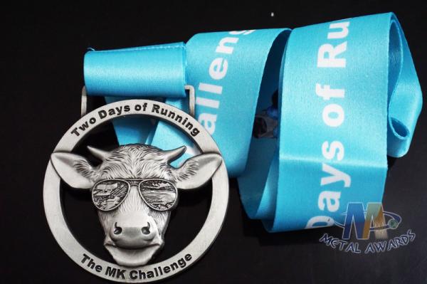 Buy cheap Deer Head Logo Metal Award Medals And Ribbons Nickel Plating 3D Mold Design from wholesalers