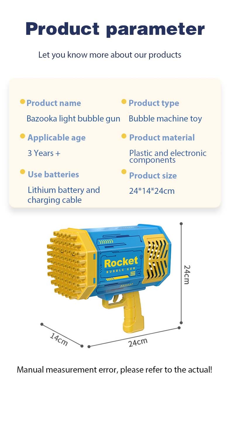 Professional Manufacturer Biggest Gatling Electric Bubble Gun for Age Range 5-7 Years