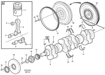 Buy cheap VOE1547469 Crankshaft Volvo.Heavy parts L180E, L220E from wholesalers