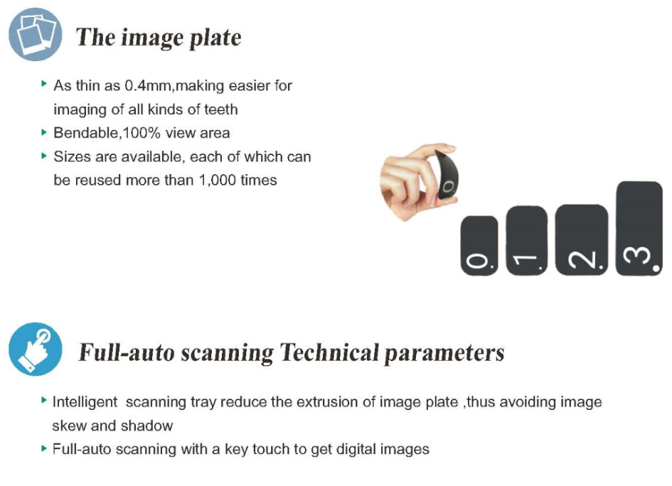 CR Imaging Plate Intraoral Dental X Ray Film Scanner