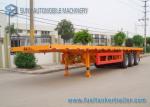 40ft Container Flatbed Semi Trailer , 3 Axles 45T Flatbed Utility Trailer