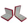 Buy cheap Custom Red Leatherette Commemorative Coin Boxes 133*110*80mm from wholesalers