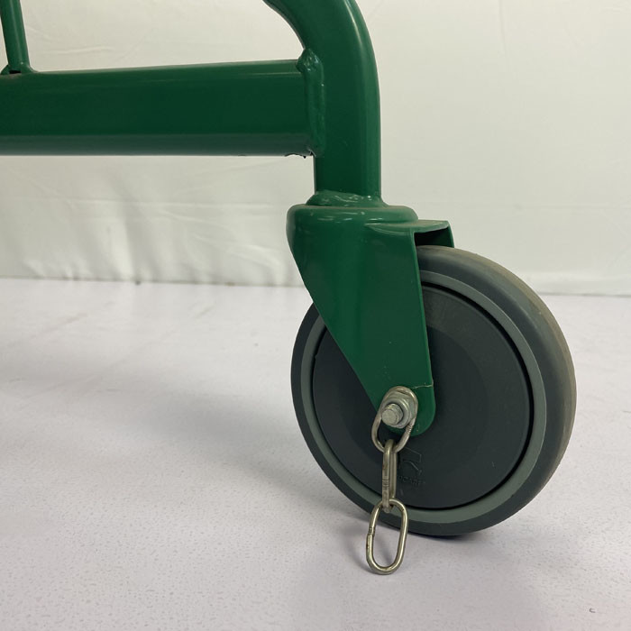 210L German Type Warehouse Shopping Trolley Cart Red And Green With 5 Inch PU Wheels