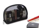 Portable small cosmetic bag girl web celebrity black double layer mesh