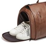 Wholesale outdoor PU leather luggage travel bag business suit bag men Duffel