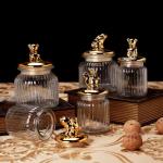 Animal shaped glass storage tanks, large food bottles, tea cans, household