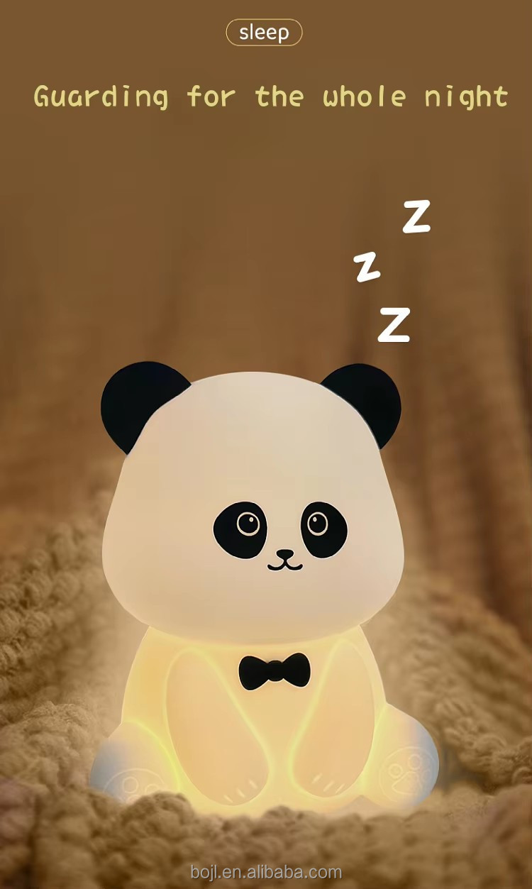 Cute Animal USB Rechargeable Baby Lamps Silicone Panda LED Night Light for Kids Night Lights