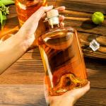 Custom Color 750ml Transparent Round Wide Mouth Glass Liquor Bottle for Wine