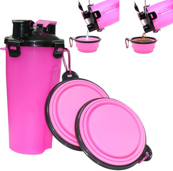 Buy cheap 350ml Outdoor Portable Pet Water Bottle Dispenser With 2 Collapsible Silicone Bowls from wholesalers
