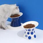 Blue Diamond Pet Ceramic Cat Bowl Food Water Slow Feeder Dog Bowl