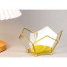 Buy cheap Pentagon golden copper glass garden fruit candy tray tabletop storage tray room decoration glass fruit bowl from wholesalers