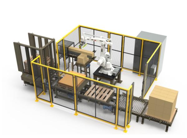 Buy cheap Brick Case Tiles Cement Palletizer Machine Robotic Arm Palletising Equipment from wholesalers