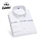 Men Long Sleeve Business Shirts Single Button Casual Plaid Striped Shirt
