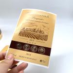 Embossed Aluminum Foil Wine Sticker Labels Custom Adhesive Metal