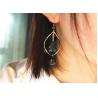 Buy cheap Nature Would Unique Design Love Green Eucalyptus Teardrop Shape 14K Gold Earrings Green from wholesalers