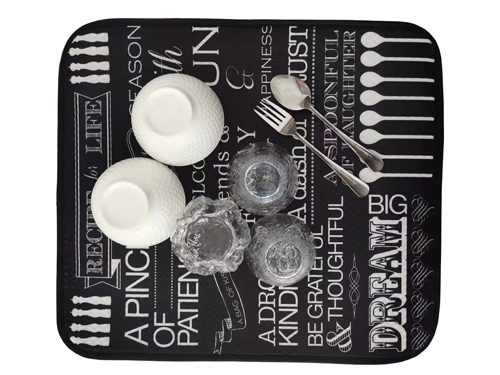Absorbent Kitchen Microfiber Dish Drying Mat