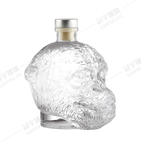 Buy cheap 200ml Round Glass Bottle for Liquor Vodka Wine Whiskey Monkey Head Embellishment from wholesalers