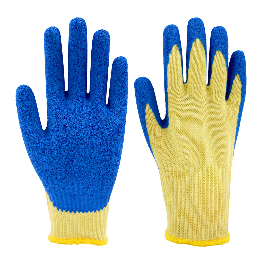 10 Gauge A2 Latex Coated Gloves , Safety Fire Resistant Knit Work Gloves
