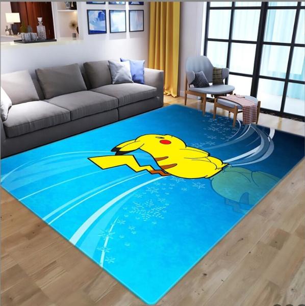 New Style Pokemon Cartoon Children's Crystal Velvet Living Room, Bedroom Living