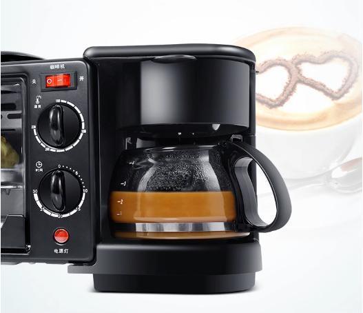 Electric Oven &amp; Coffee Machine &amp; Frying Pan - Multifunctional Breakfast Maker