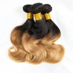 1B / 30 Two Tone Ombre Human Hair Extensions Brazilian Loose Wave Hair Weave