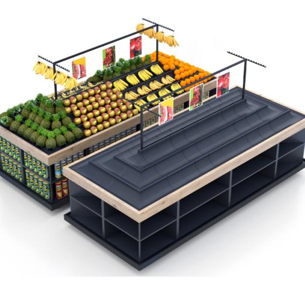 Buy cheap 3 Tier Supermarket Fruits And Vegetables Display Racks Shelf Units Food Equipment from wholesalers