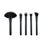 Buy cheap Luxury 5PCS Shiny Black Wooden Handle Private Label Foundation Fan Brush from wholesalers