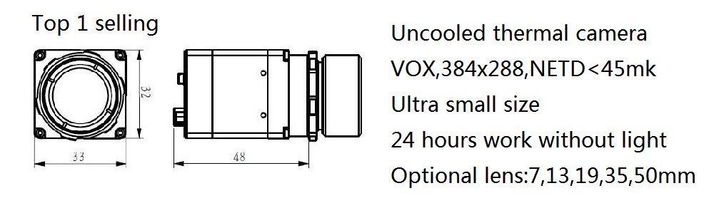 LWIR Uncooled Infrared Thermal Module A3817S3-4 Vox 8-14um uncooled infrared sensor