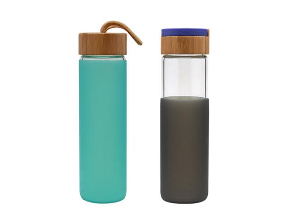 Buy cheap Capacity 500ml Unbreakable Glass Water Bottle Borosilicate Bamboo Water Bottle from wholesalers