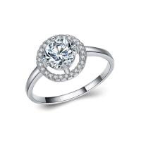 Buy cheap 925 Sterling Silver Round Clear Cubic Zirconia Ring Wedding Jewelry For Women product