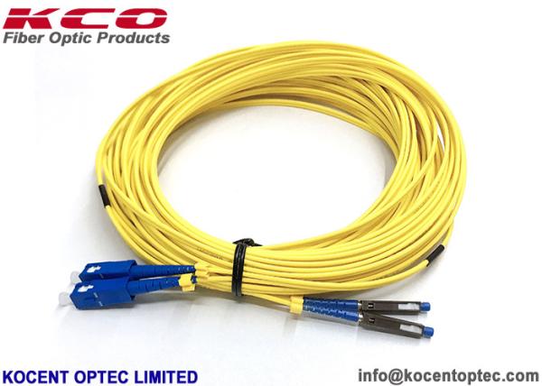 Buy cheap Low Insertion Loss Fibre Optic Patch Cable MU SM DX 2.0mm G657A1 LSZH Yellow Color from wholesalers