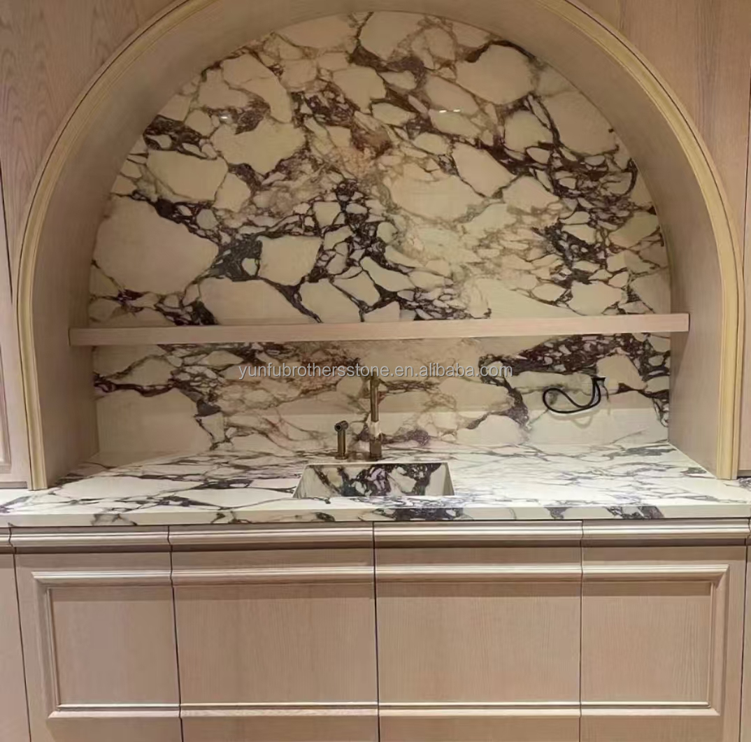 Modern Calacatta Viola Marble Vanity Sink for Big Slab Kitchen Countertops and Sinks