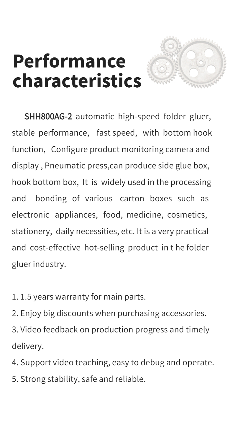 Electric Driven SHH800AG-2 Automatic Folder Gluer Machine for 4 6 Corner Folding GS110