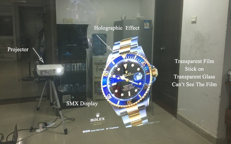 3D Rear Projection Film Clear Gray Holographic Rear Projection Screen Film