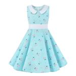 Girls Show Skirt Polka Dot Flower Doll Collar Retro Summer Children'S Clothing