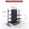 Buy cheap Double Sided Mesh Back Gondola Shelving White Net Supermarket Rack from wholesalers