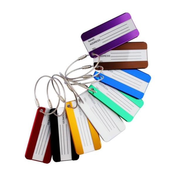 Travel Luggage Stainless Steel Metal Card Aluminium Baggage Suitcase Bag Name