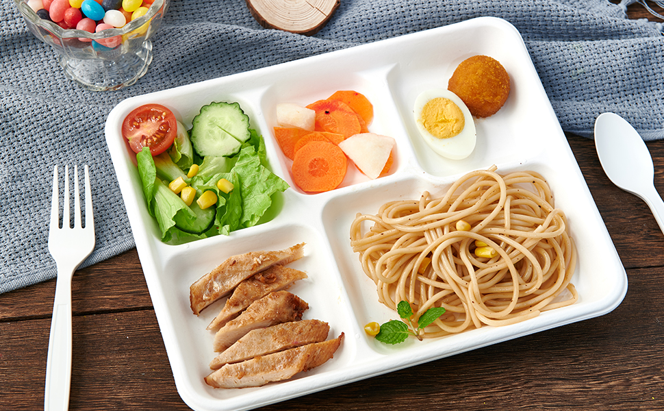 5-compartment plates