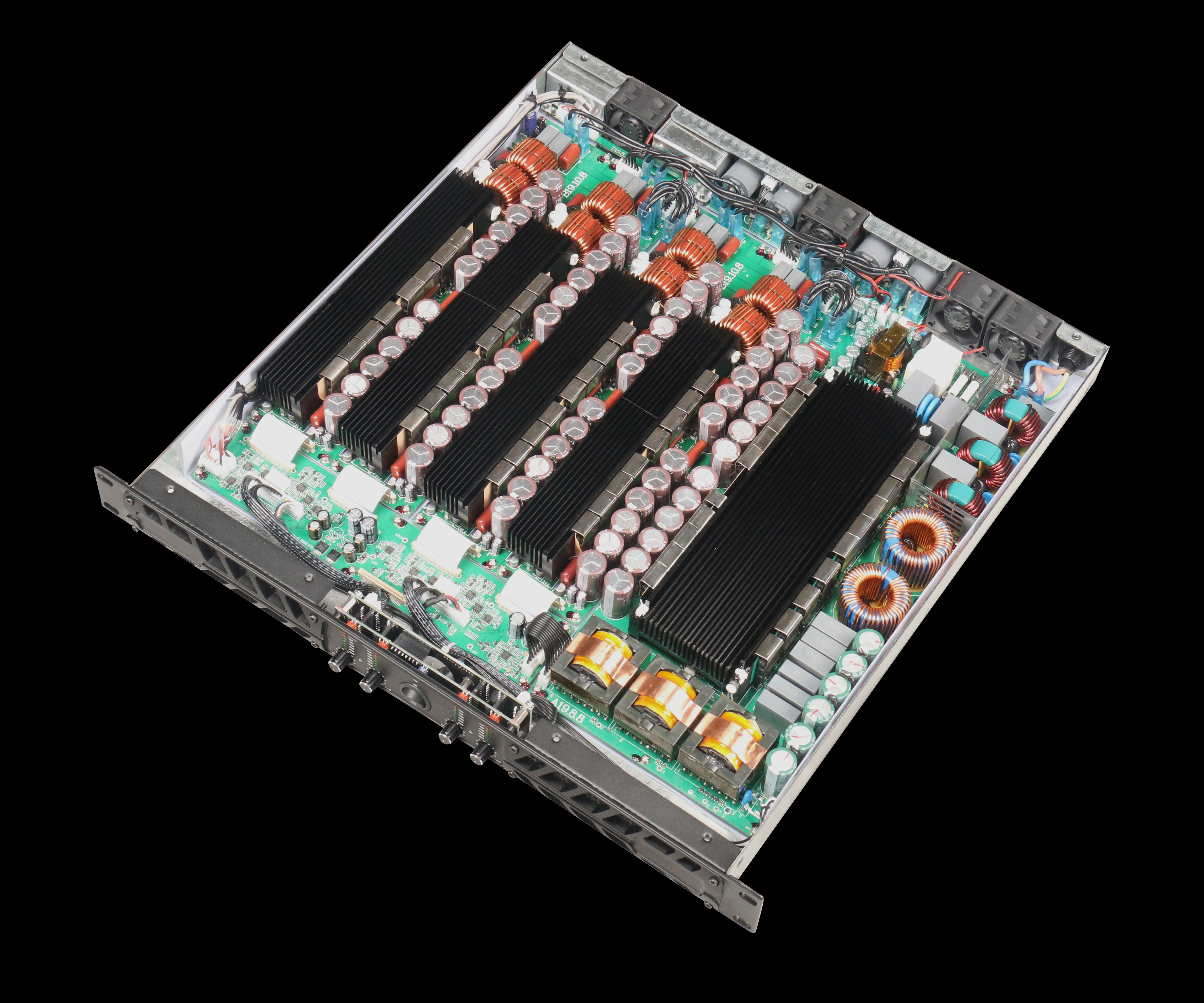 1U Four Channel Digital Power Amplifier 2000w Wide Voltage With PFC Function