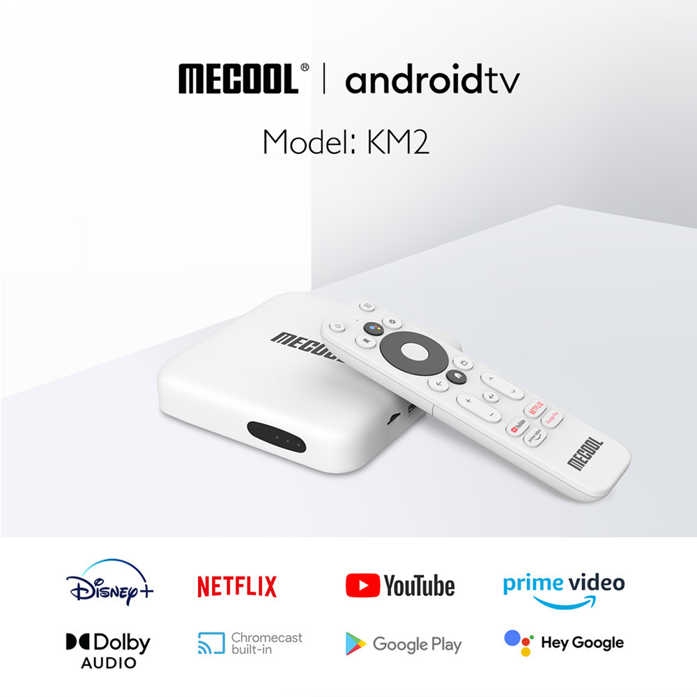 Netflix 4K Smart TV Box Android 10 Certified ATV Mecool KM2 Amlogic S905X2 2GB DDR4 WiFi Prime Video Widevine L1 TVBOX