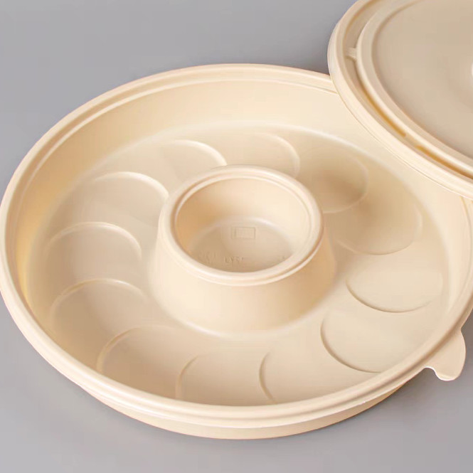 Dumpling Disposable Biodegradable Food Trays 12 Compartment Food Grade