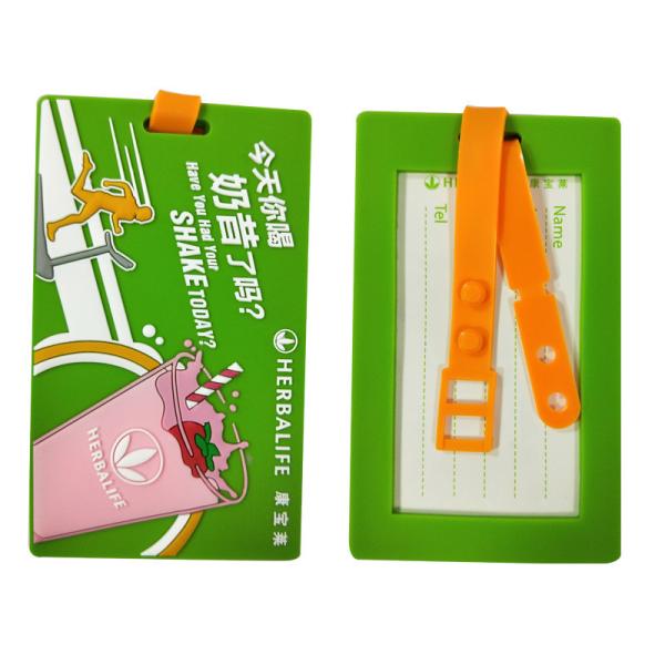 Buy cheap Brightly Colored 2D Flat Logo Design Soft PVC Premium Luggage Tags, PVC Travel Suitcase Labels ID Tags from wholesalers
