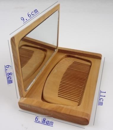 Buy cheap wood one side makeup mirror with hair brush sets from wholesalers