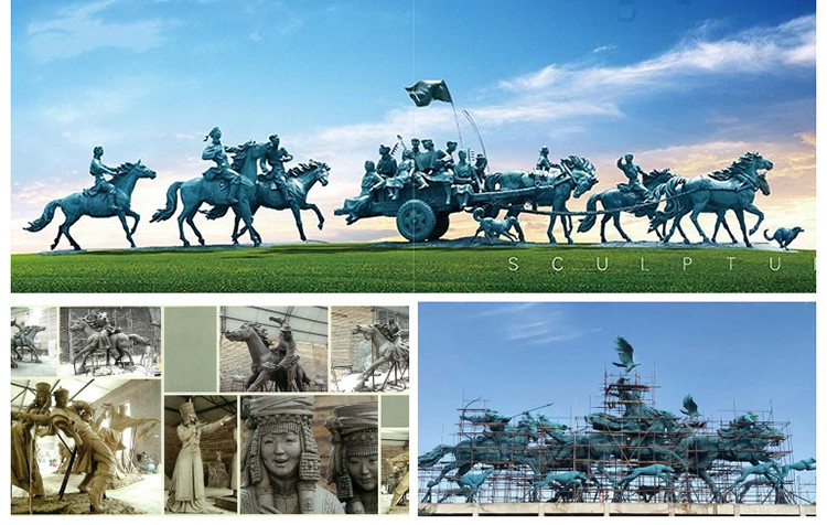 Custom Landscape Statues Traditional Designed Outdoor Bronze Sculpture