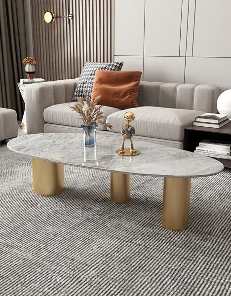Buy cheap 130cm Rock Coffee Table 7 Mohs Hardness Rock Plate Oval Coffee Table Impermeable from wholesalers