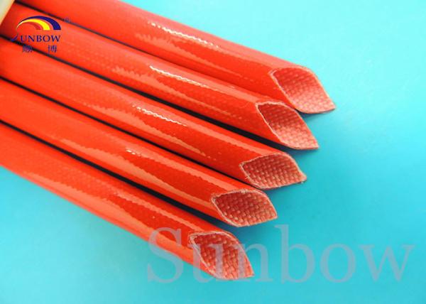 Buy cheap Red Color heat resistant silicone rubber fiberglass sleeving high temperature from wholesalers