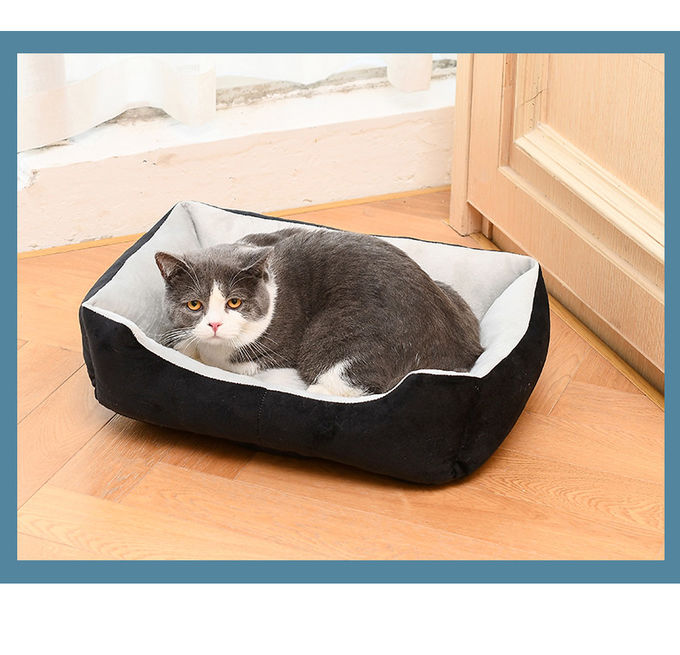 Luxury Cat Pet Calming Beds Cushion XXS XS S Rectangle Fluffy Dog Bed