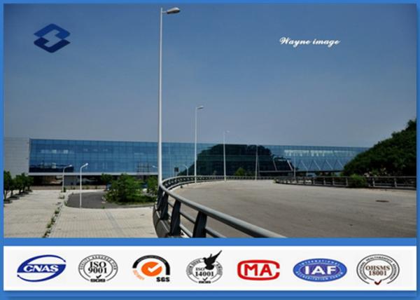 Hexagonal shape parking lot poles , parking lot lamp post With Base Plate