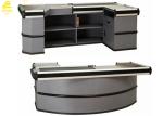 Light Gray Colour Electric Conveyor Belt Supermarket Cash Counter Aluminum alloy