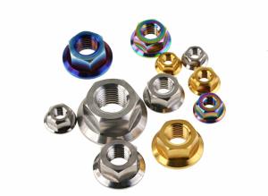 China Motorcycle Bicycle Titanium Fasteners Ti Hexagon Flange Nuts Screws Bolts on sale